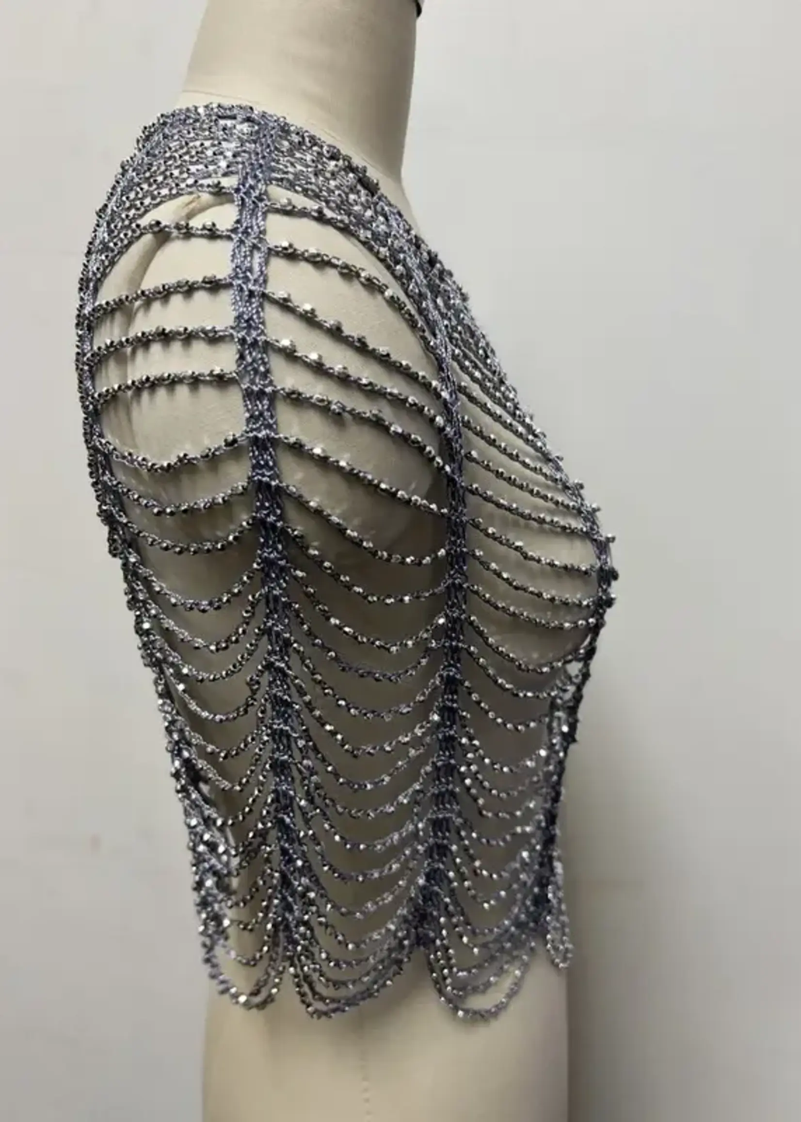 SAACHI Festive Scallop Beaded Capelet