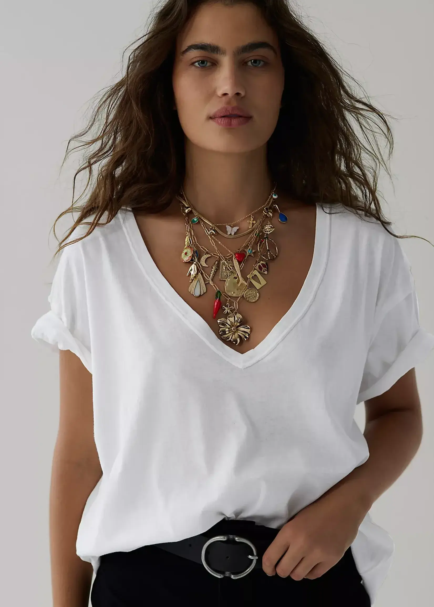 Free People Nina Tee V Ivory