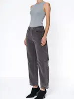 Noend Denim Ava Flutter Slung Fit Corduroy Slate