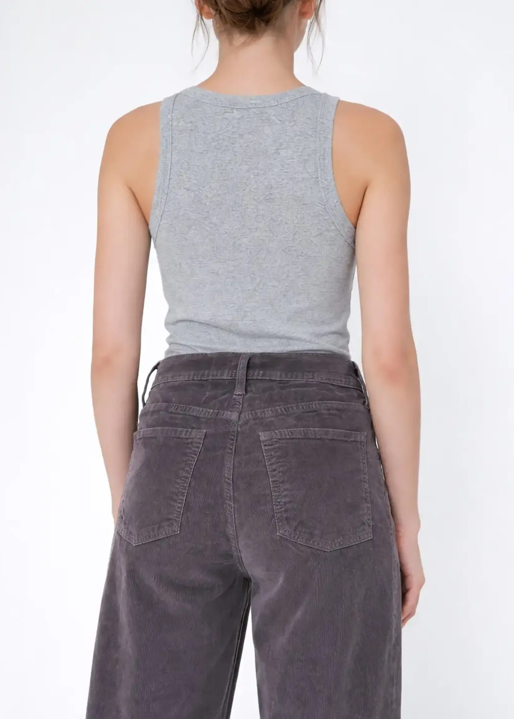 Noend Denim Ava Flutter Slung Fit Corduroy Slate