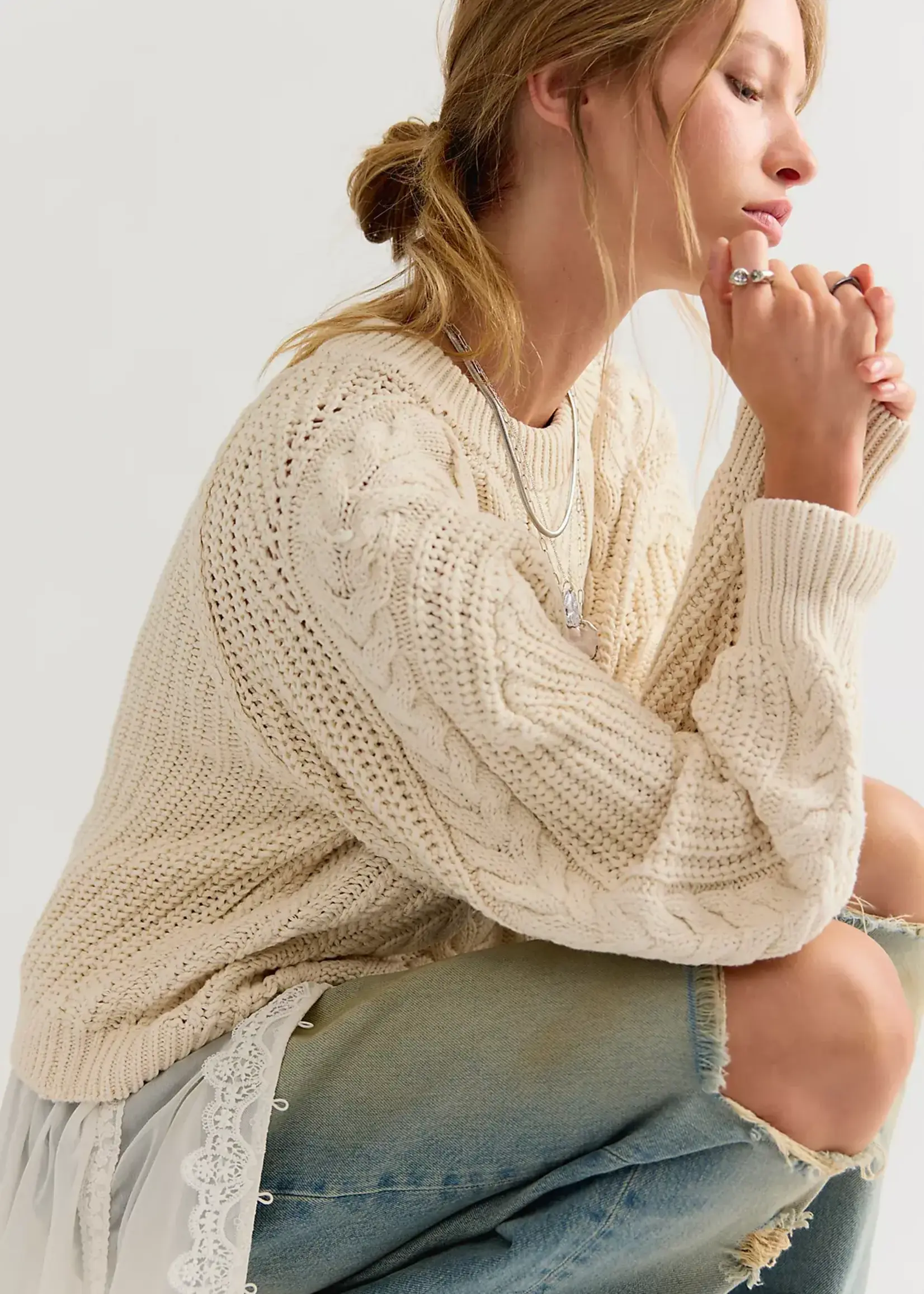 Free People Frankie Cable Sweater