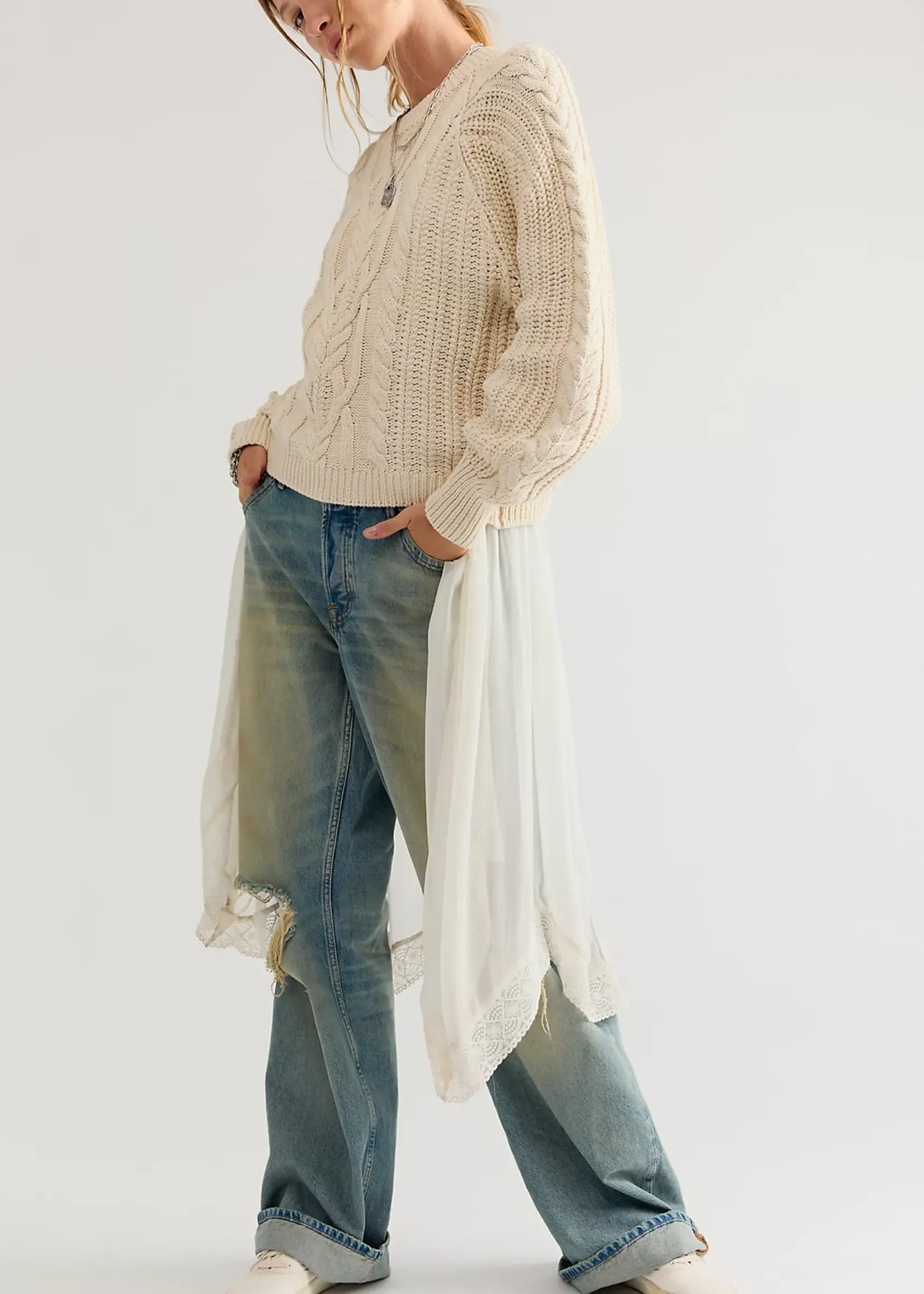 Free People Frankie Cable Sweater
