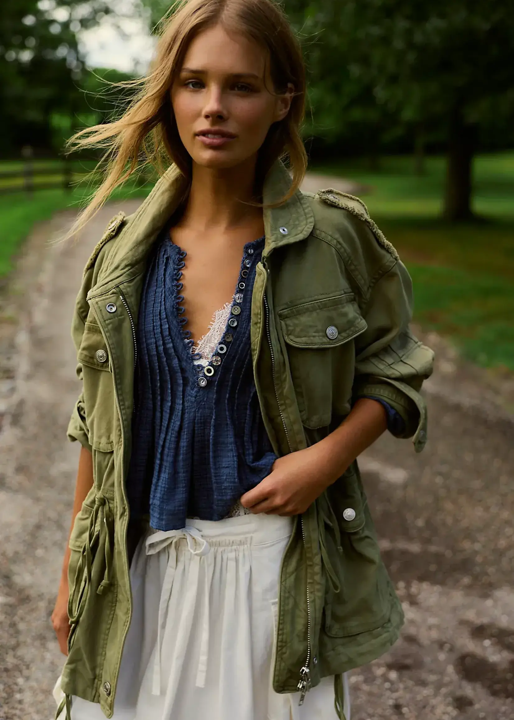 Free People Marlo Surplus Jacket Olivine