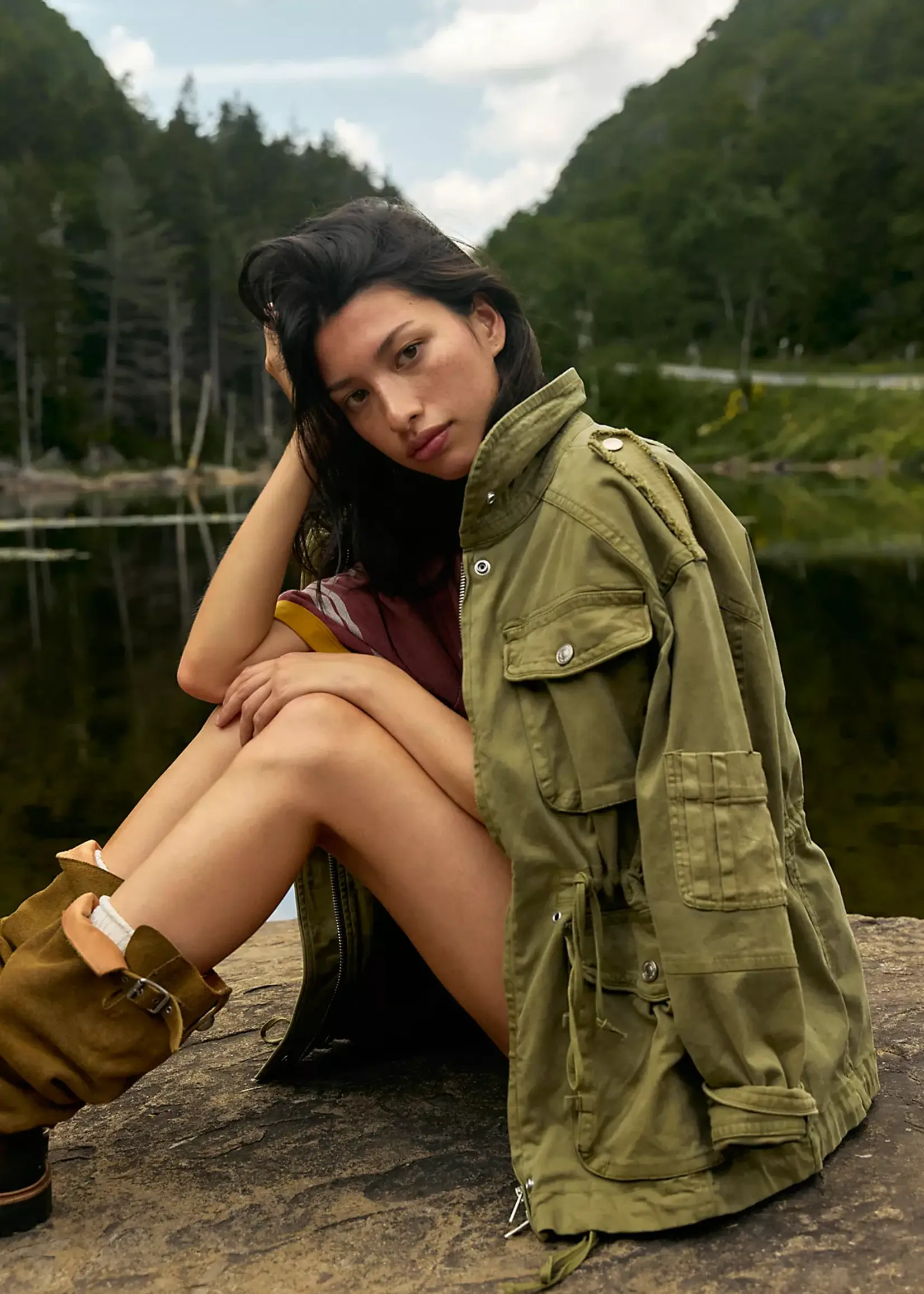 Free People Marlo Surplus Jacket Olivine