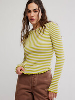 Free People Easy Does It Striped Tee Green