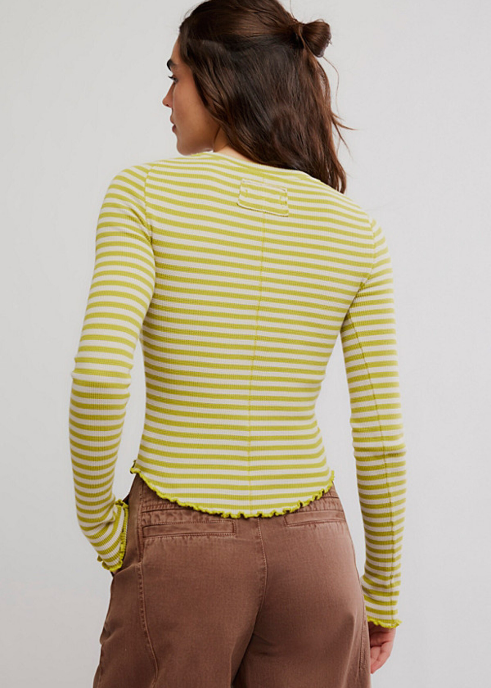 Free People Easy Does It Striped Tee Green
