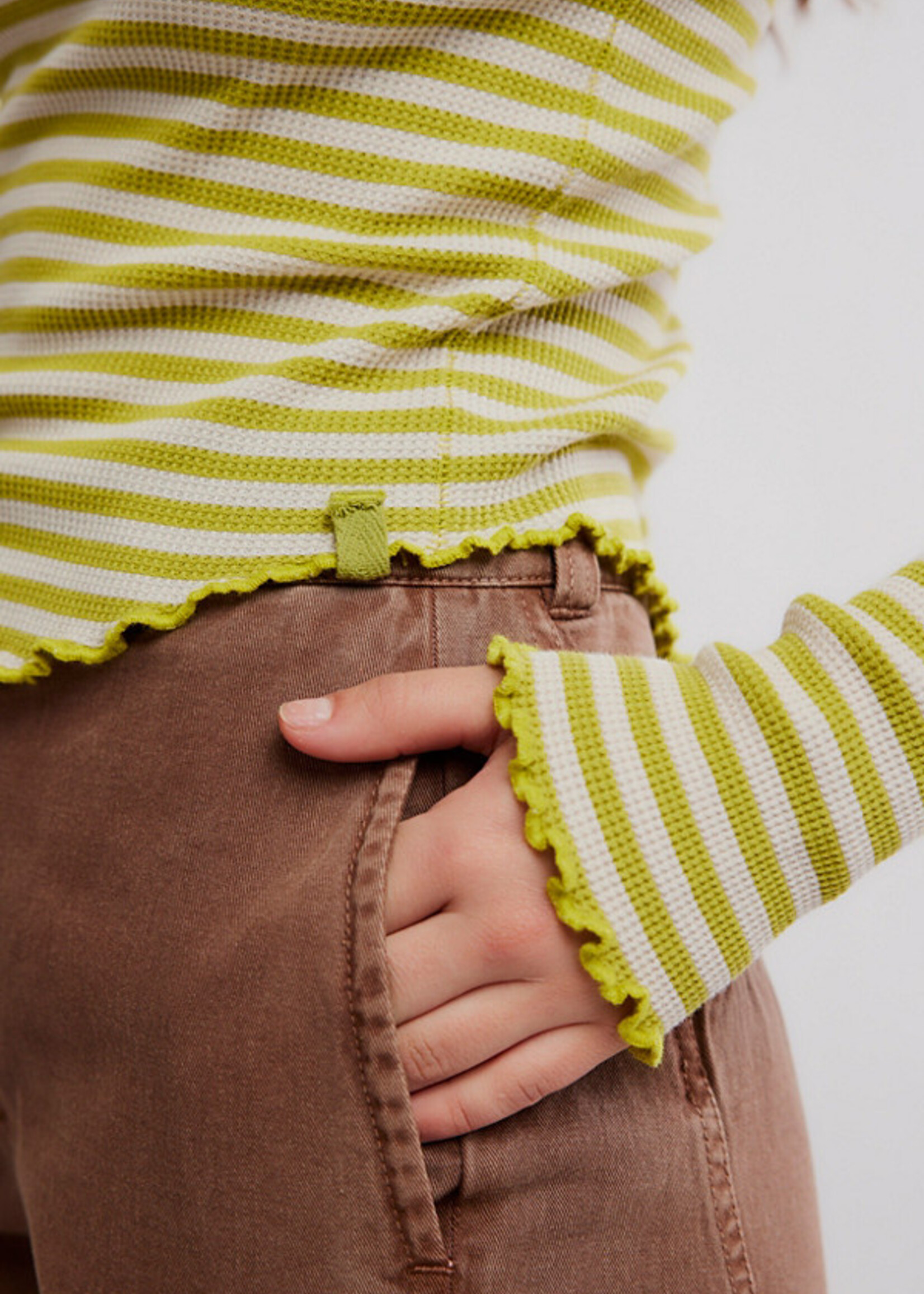 Free People Easy Does It Striped Tee Green