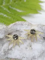 Dynamo Pyrite Druzy Celestial Earrings