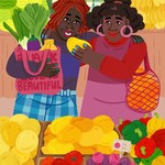 Savi Ross Savi Ross A4 Art Print 'Fruit and Veg Market Date'