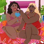 Savi Ross Savi Ross A4 Art Print 'Girlfriend Sleepover'