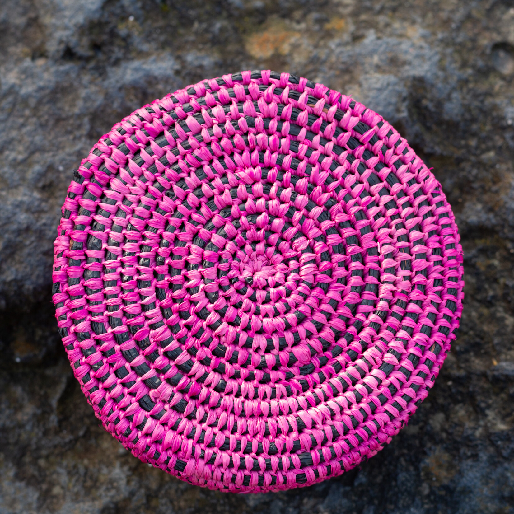 Nicole Smith-Walker Nicole Smith-Walker - Small Pink and Black Woven Basket