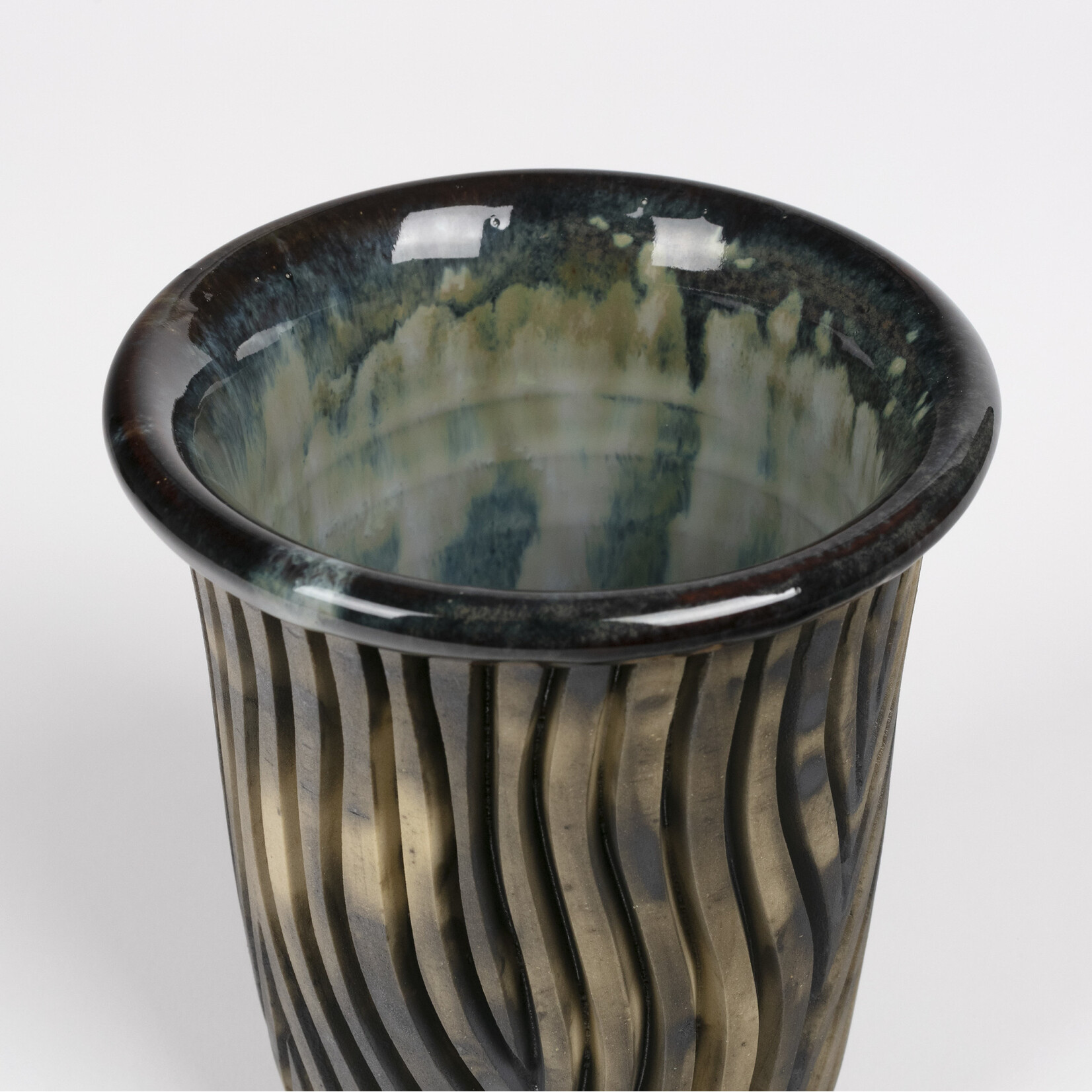 Sean Miller 'Burning Country' Ceramic Vase (Glaze Drip)