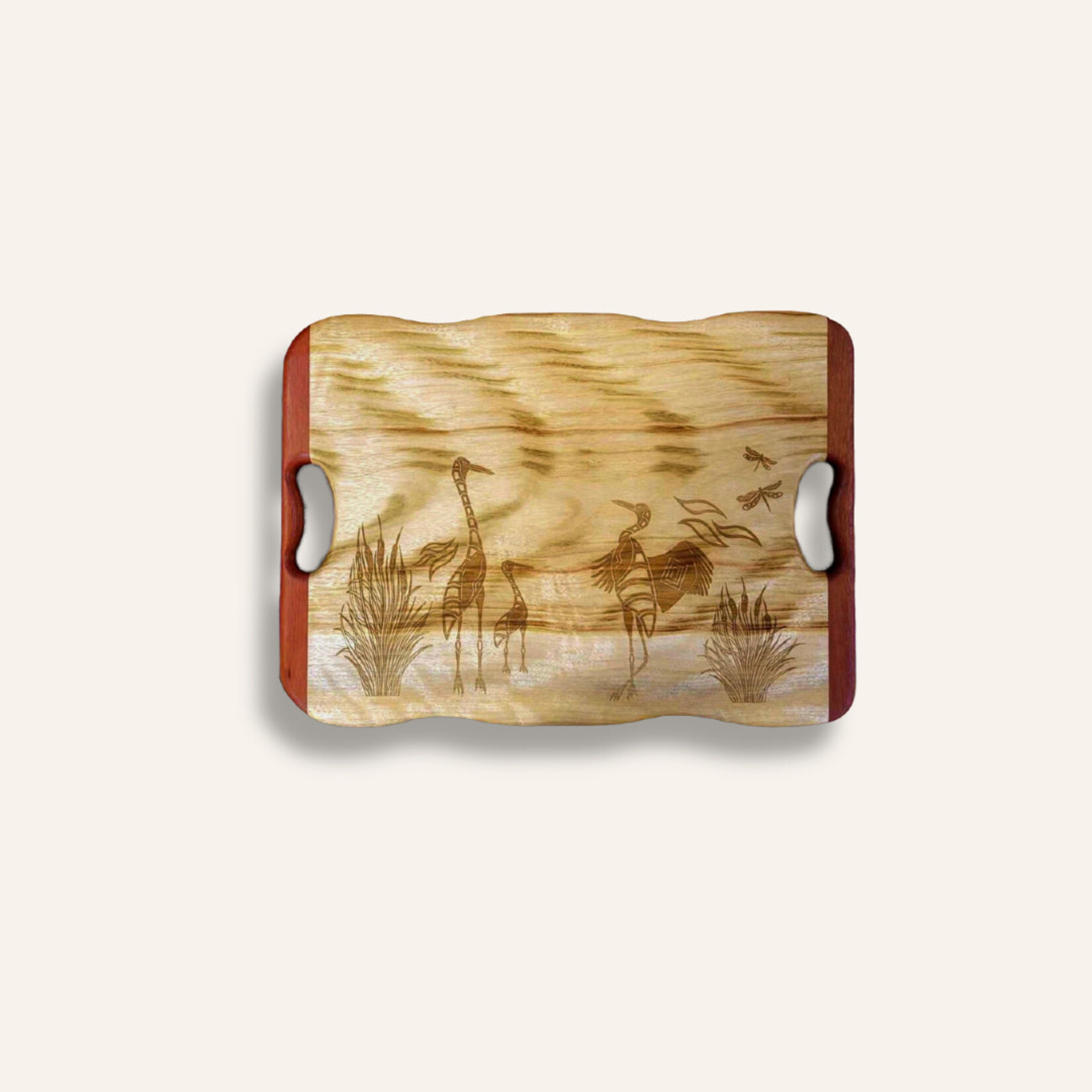Ngarga Warendj Pty Ltd CAMPHOR LAUREL & REDGUM MEDIUM RECTANGLE BOARD WITH HANDLES