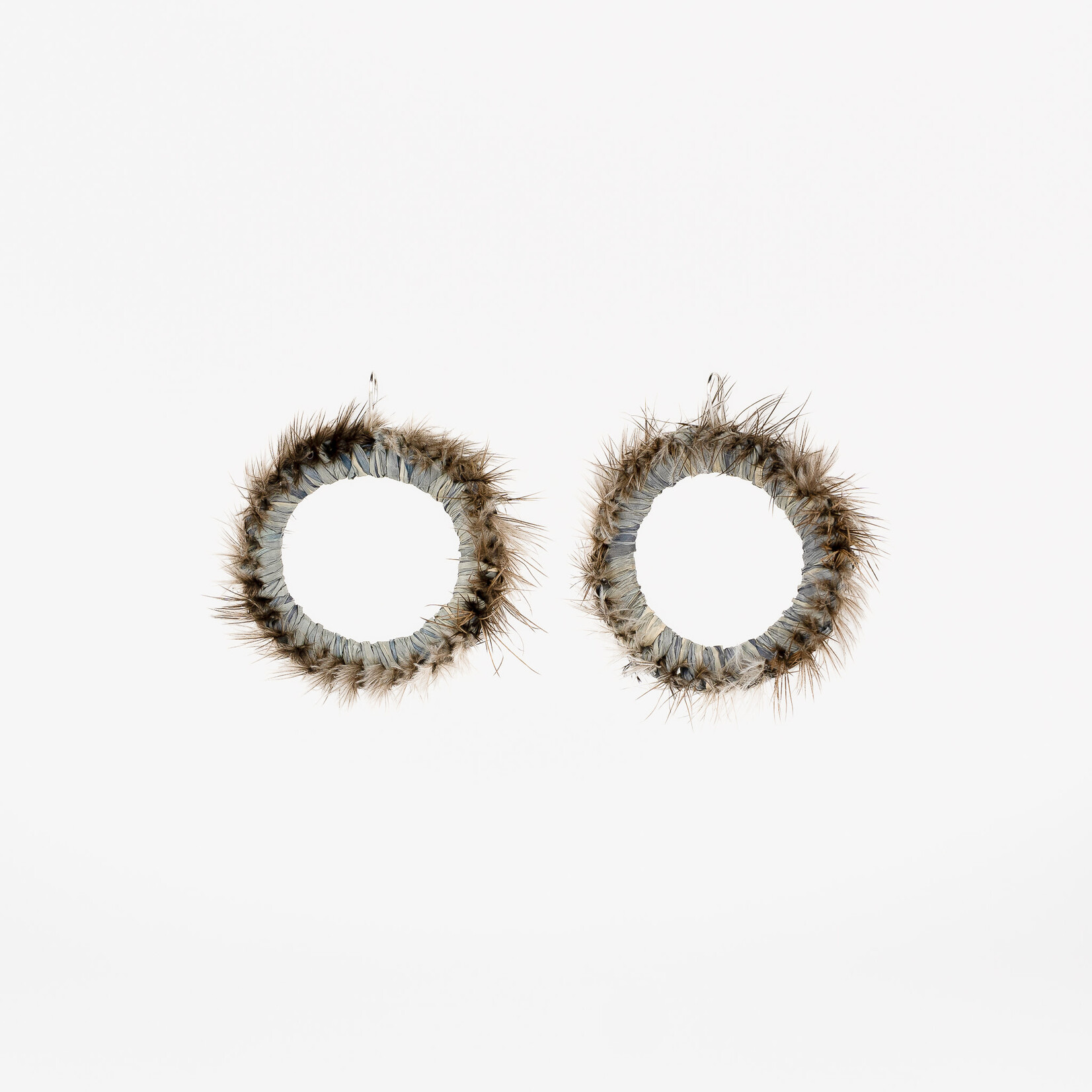 Ange Jeffery Ange Jeffery — Emu Raffia Hoop Earrings