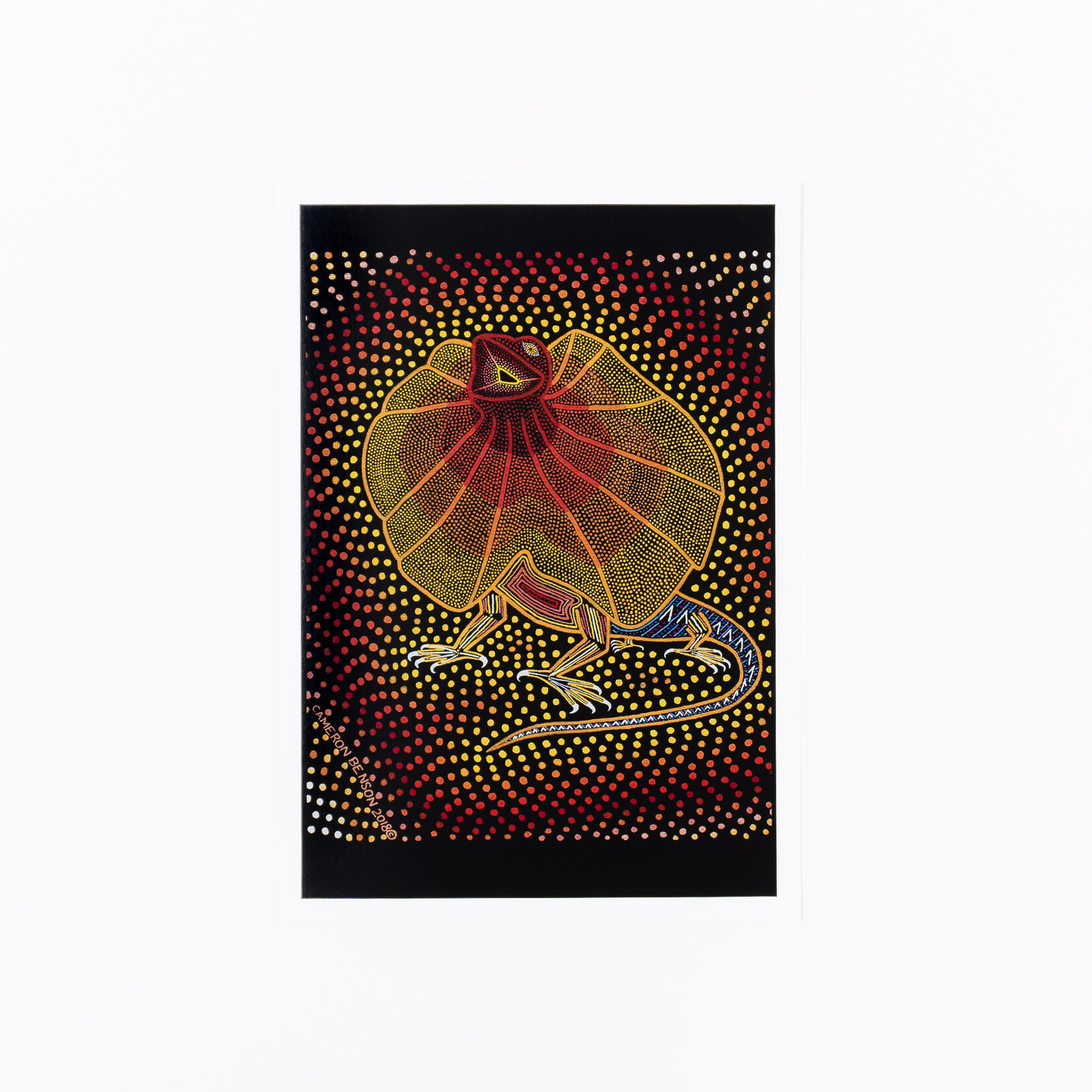 Cameron Benson Frilled Neck Lizard A4 Art Print