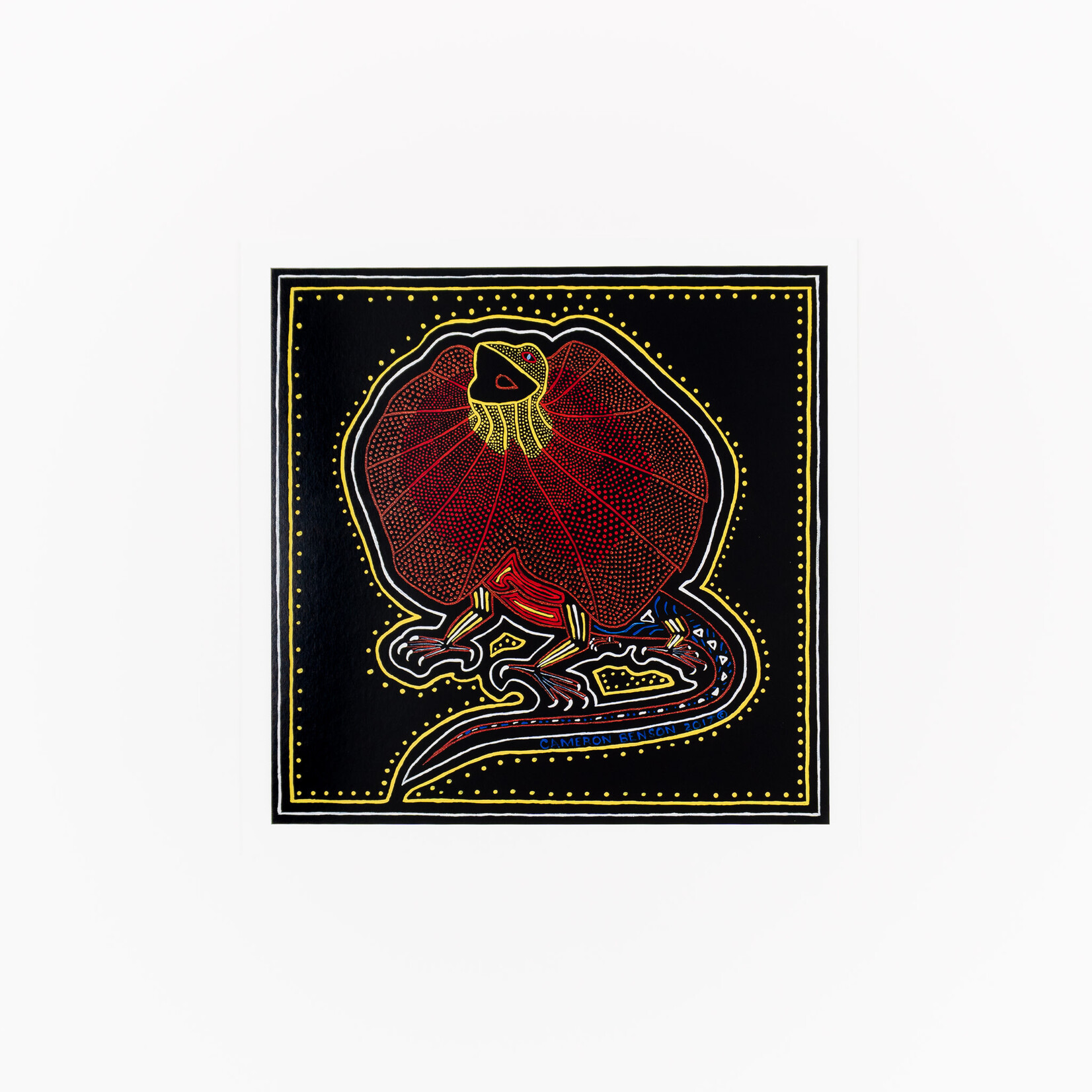 Cameron Benson Frilled Neck Lizard Square Art Print