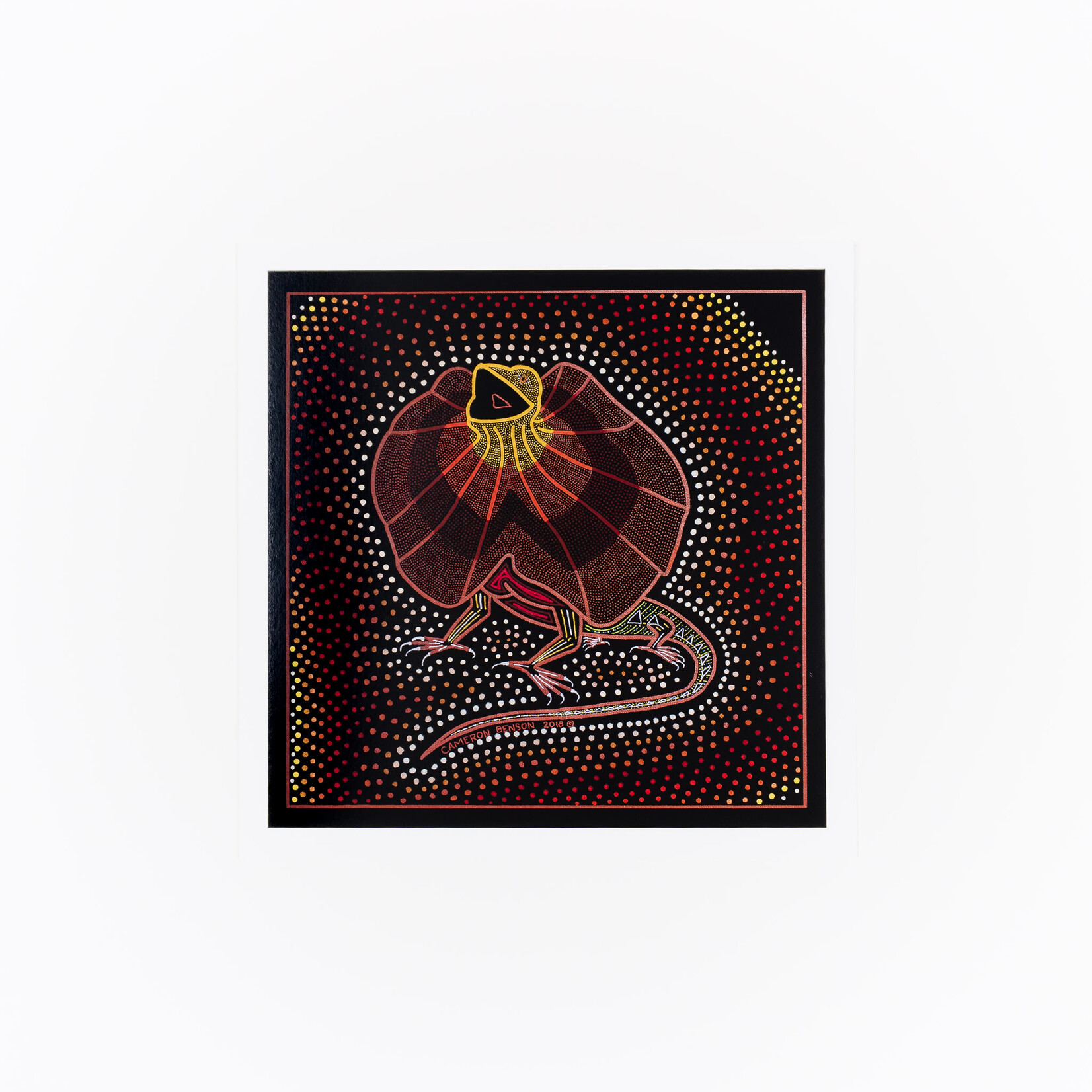 Cameron Benson Frilled Neck Lizard Square Art Print