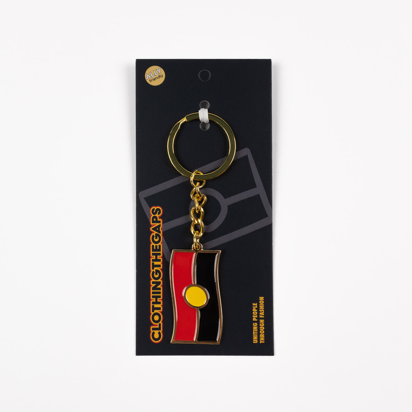 Clothing the Gaps Aboriginal Flag Keyring