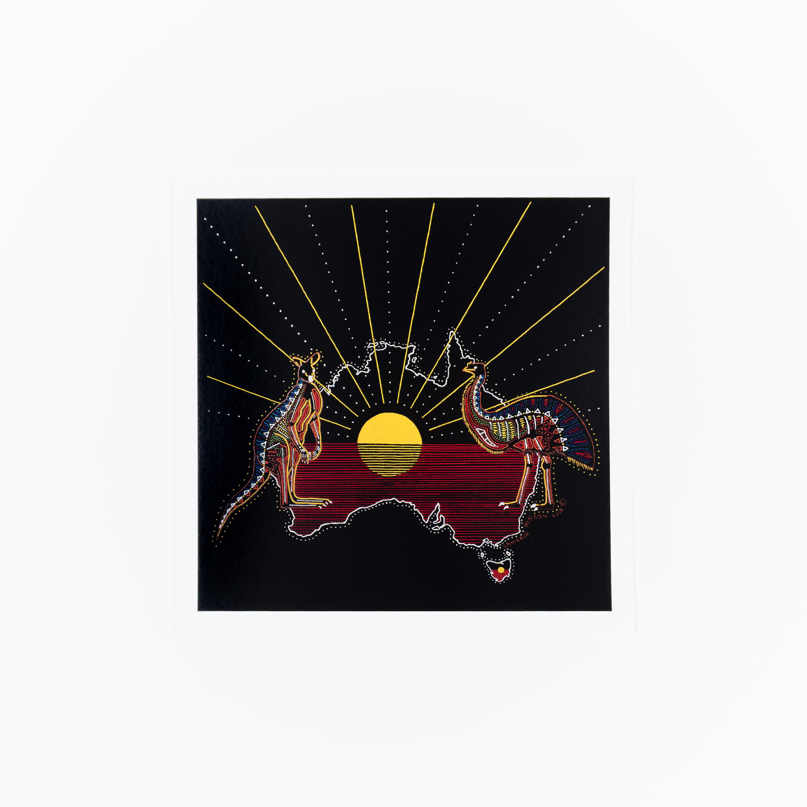 Cameron Benson Cameron Benson —  Kangaroo & Emu Square Art Print