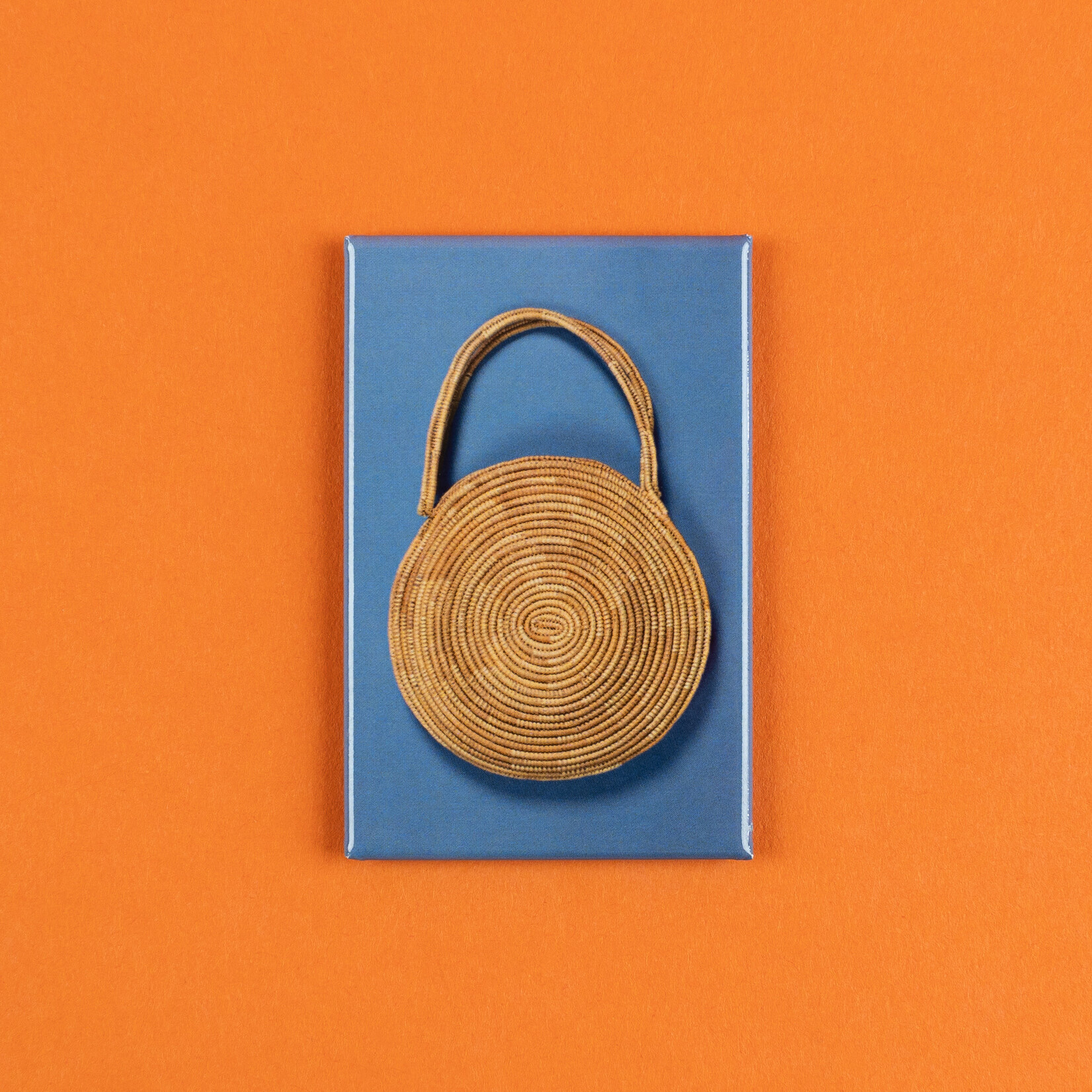 shopKHT Aunty Connie Hart — Blue Woven Basket Magnet
