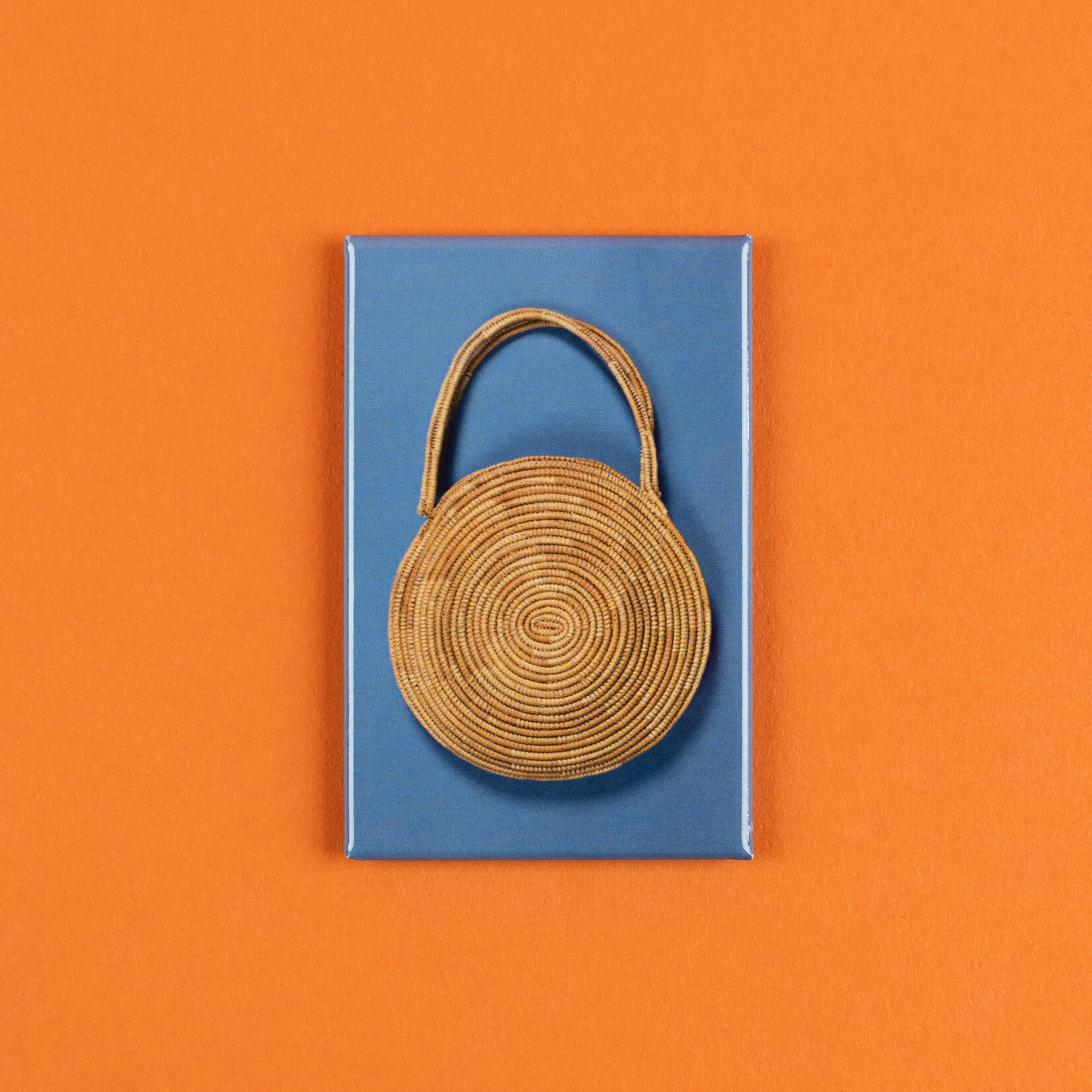 Aunty Connie Hart Blue Woven Basket Magnet