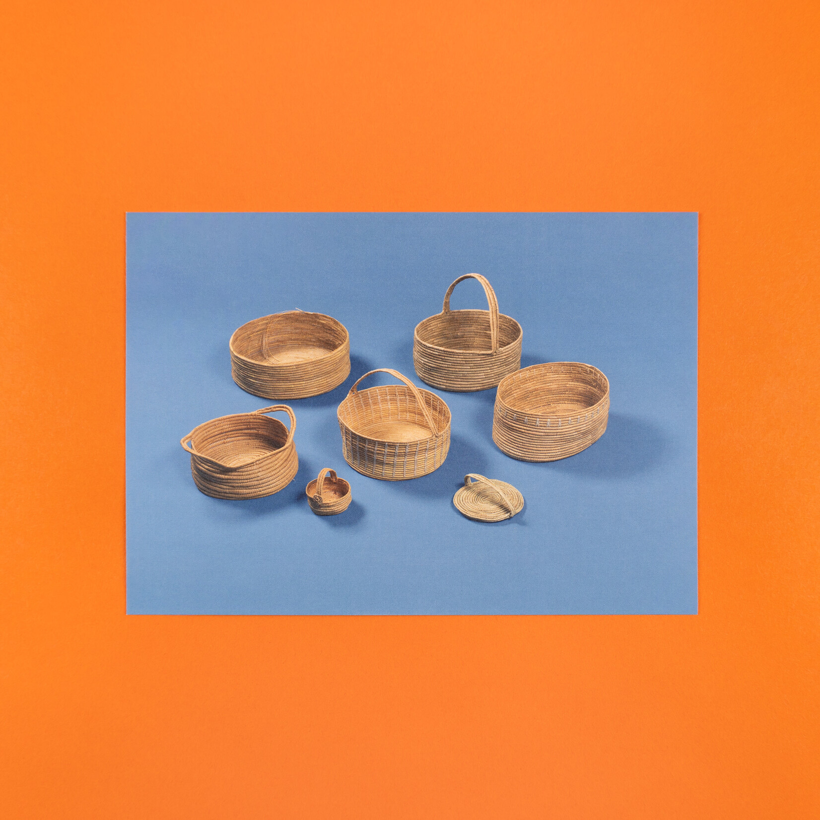 shopKHT Aunty Connie Hart — Blue Woven Baskets Postcard