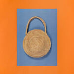 Aunty Connie Hart Blue Woven Basket A2 Art Print