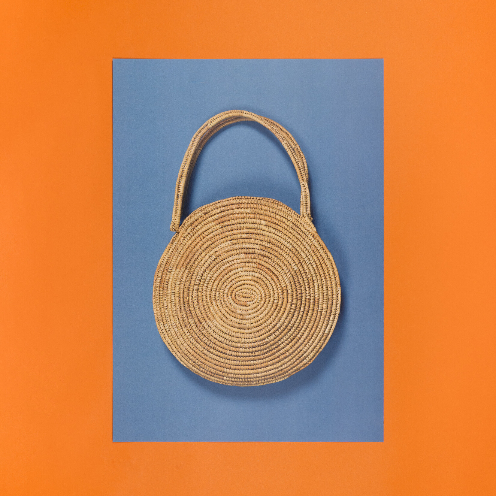 Aunty Connie Hart Blue Woven Basket A2 Art Print