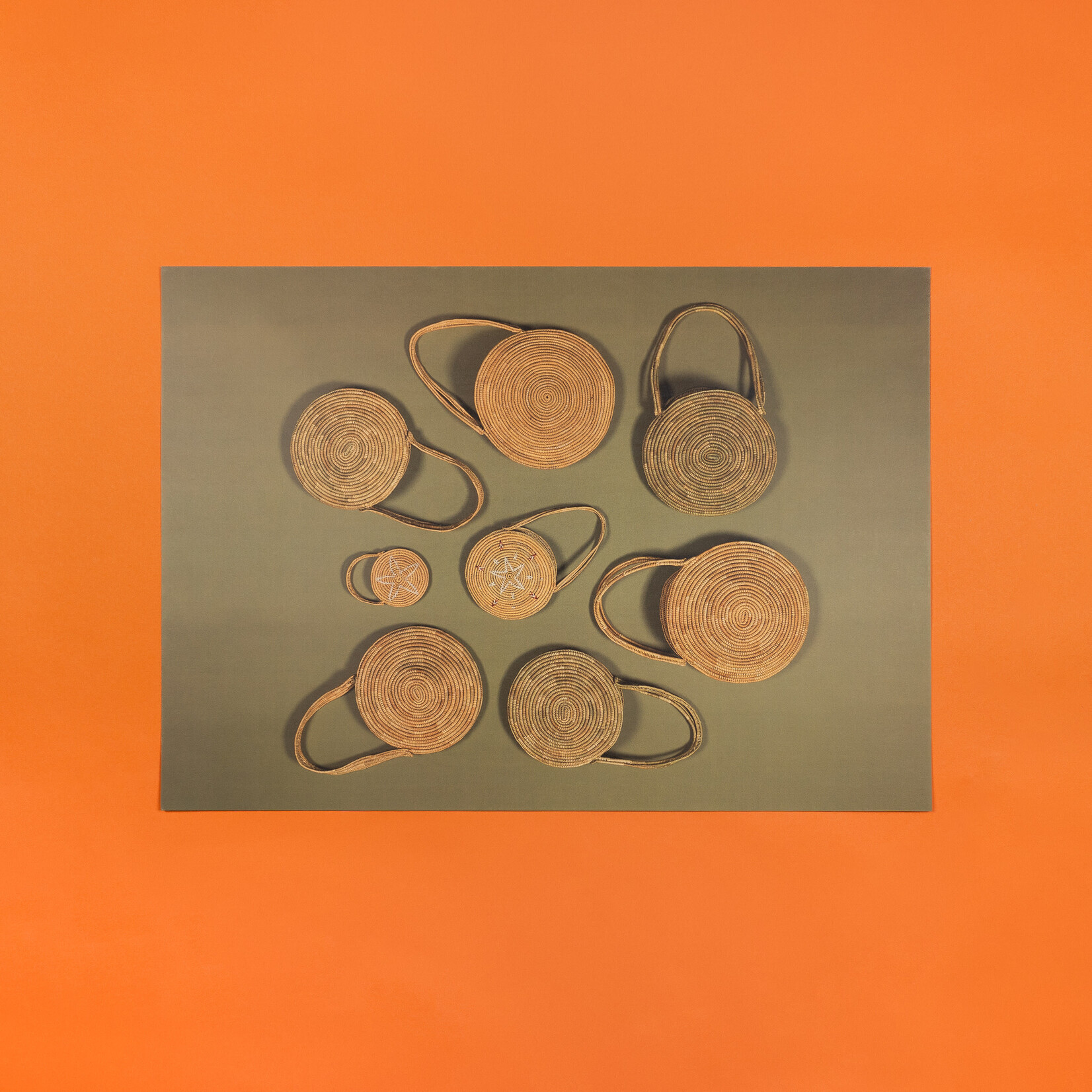 Aunty Connie Hart Green Woven Baskets A2 Art Print