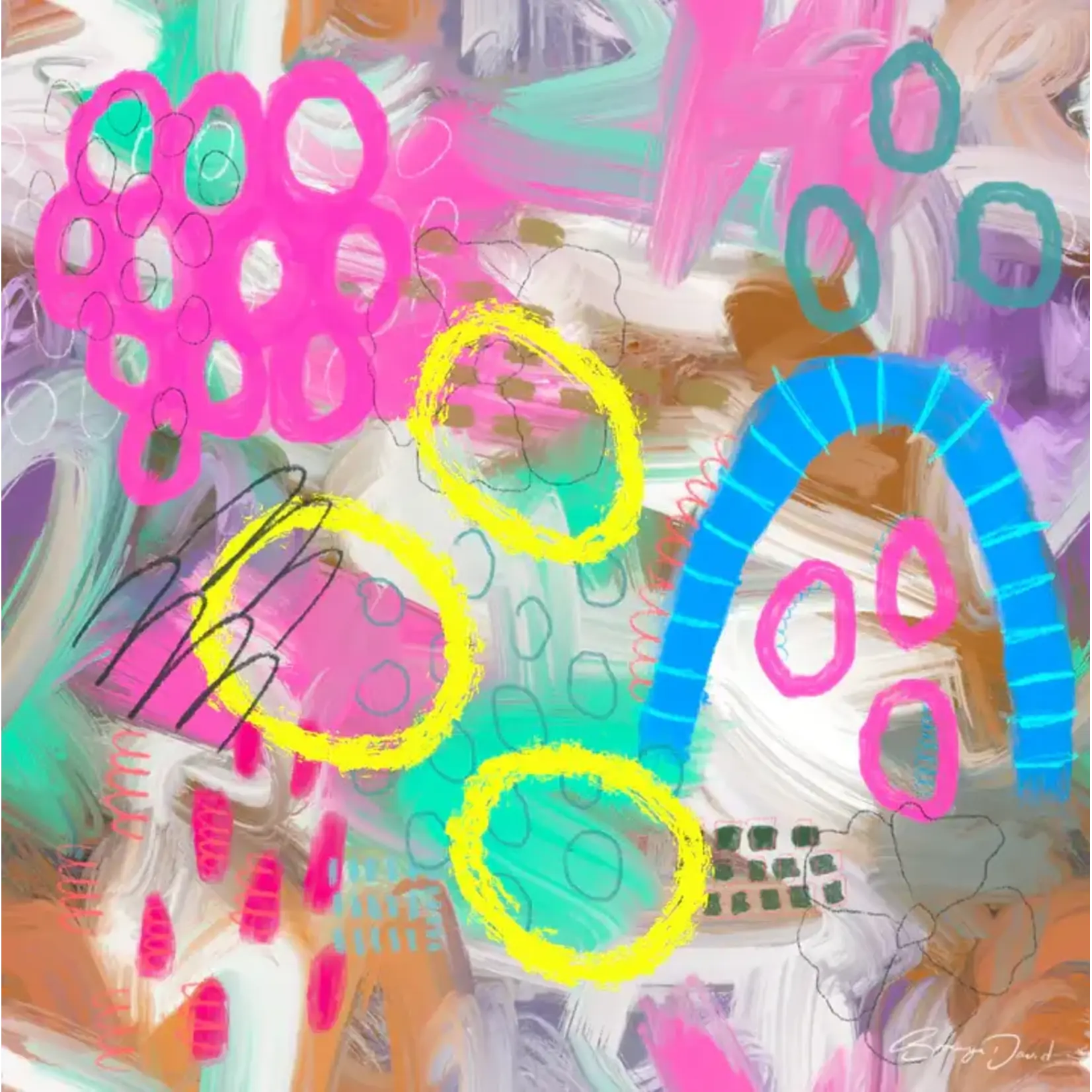 Bronwyn David 'Connections' Silk Scarf