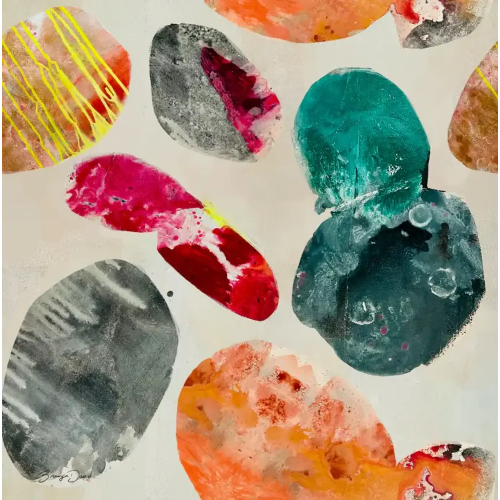 Bronwyn David 'Beach Boulders' Silk Scarf