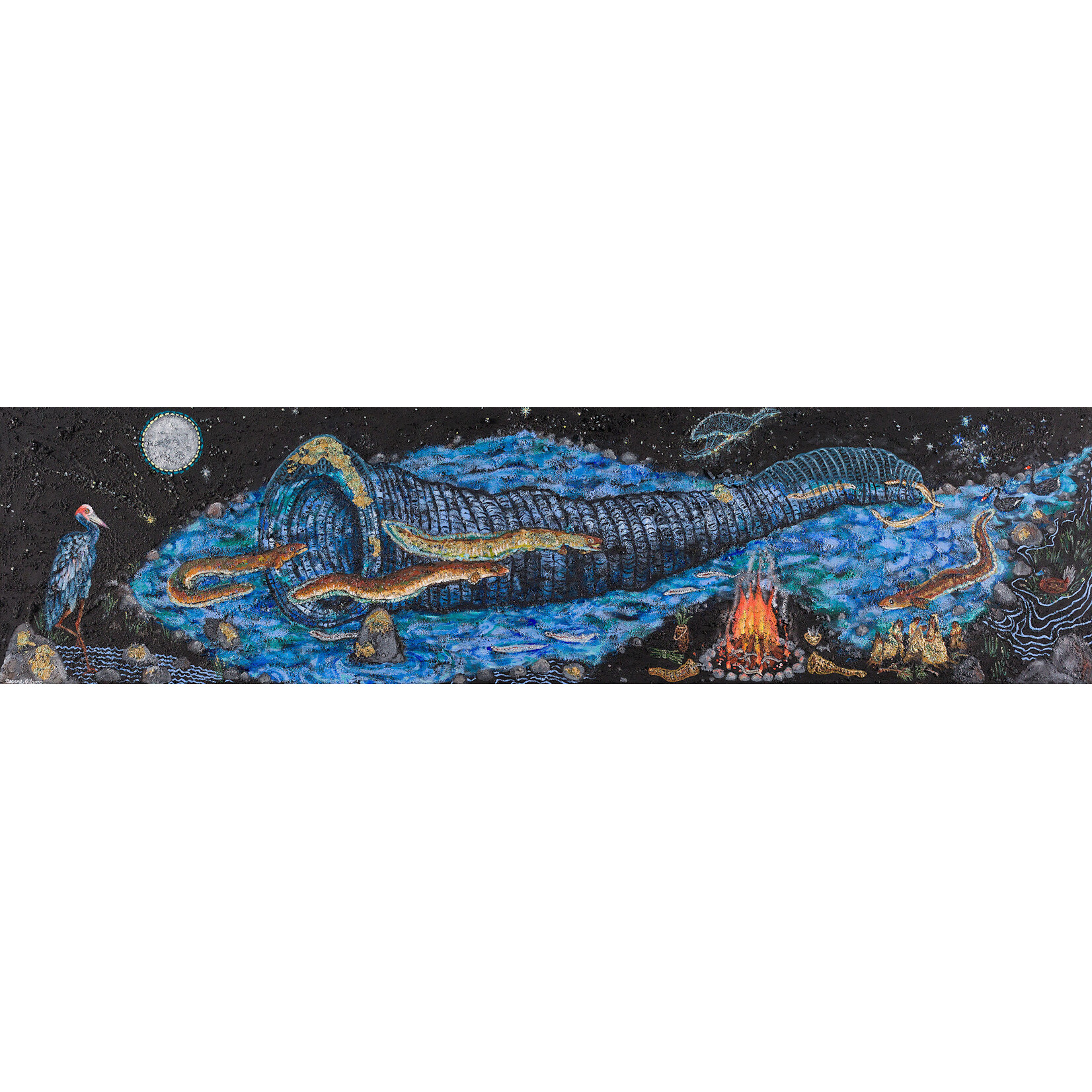 Deanne Gilson Deanne Gilson — Porronggitj gupma Ngaramilli baa Bunyia Beenyak under Barri-morrgal - The Brolga Dancing by the Eel Trap, Under the Moon