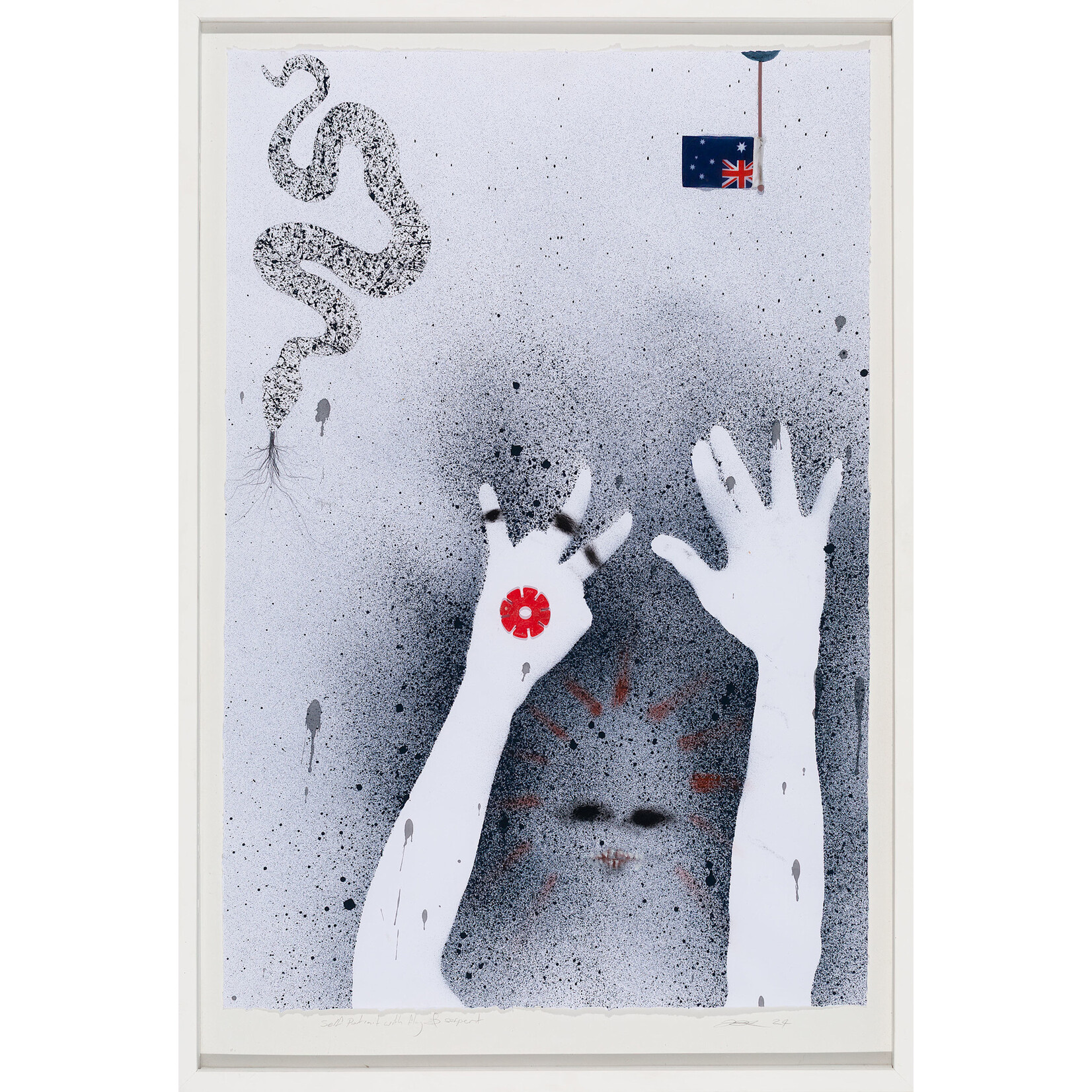 Jamie Lawrence Jamie Lawrence — untitled (self-portrait with flag and serpent)