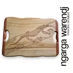 Ngarga Warendj Camphor Laurel & Redgum Medium Rectangle Board with Handles (Goanna)