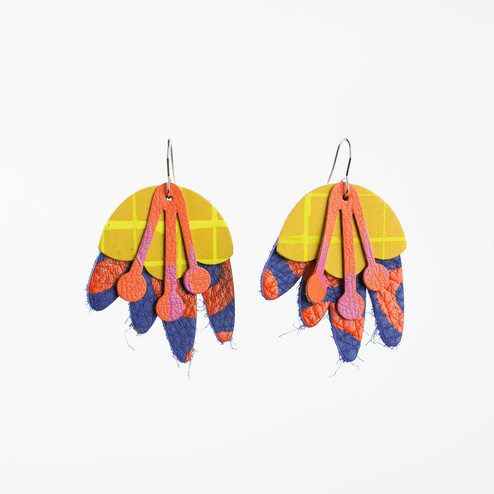 Bronwyn David 'Octo Dangles' Earrings (Orange/Blue/Yellow)