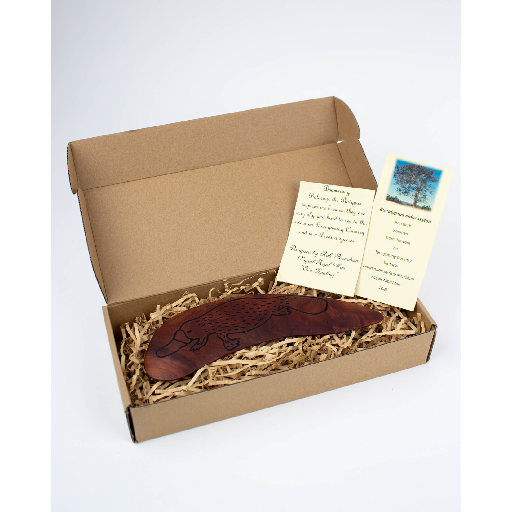 Ngual-Ngal Mon Handmade Boomerang 'Balarayt the Platypus'