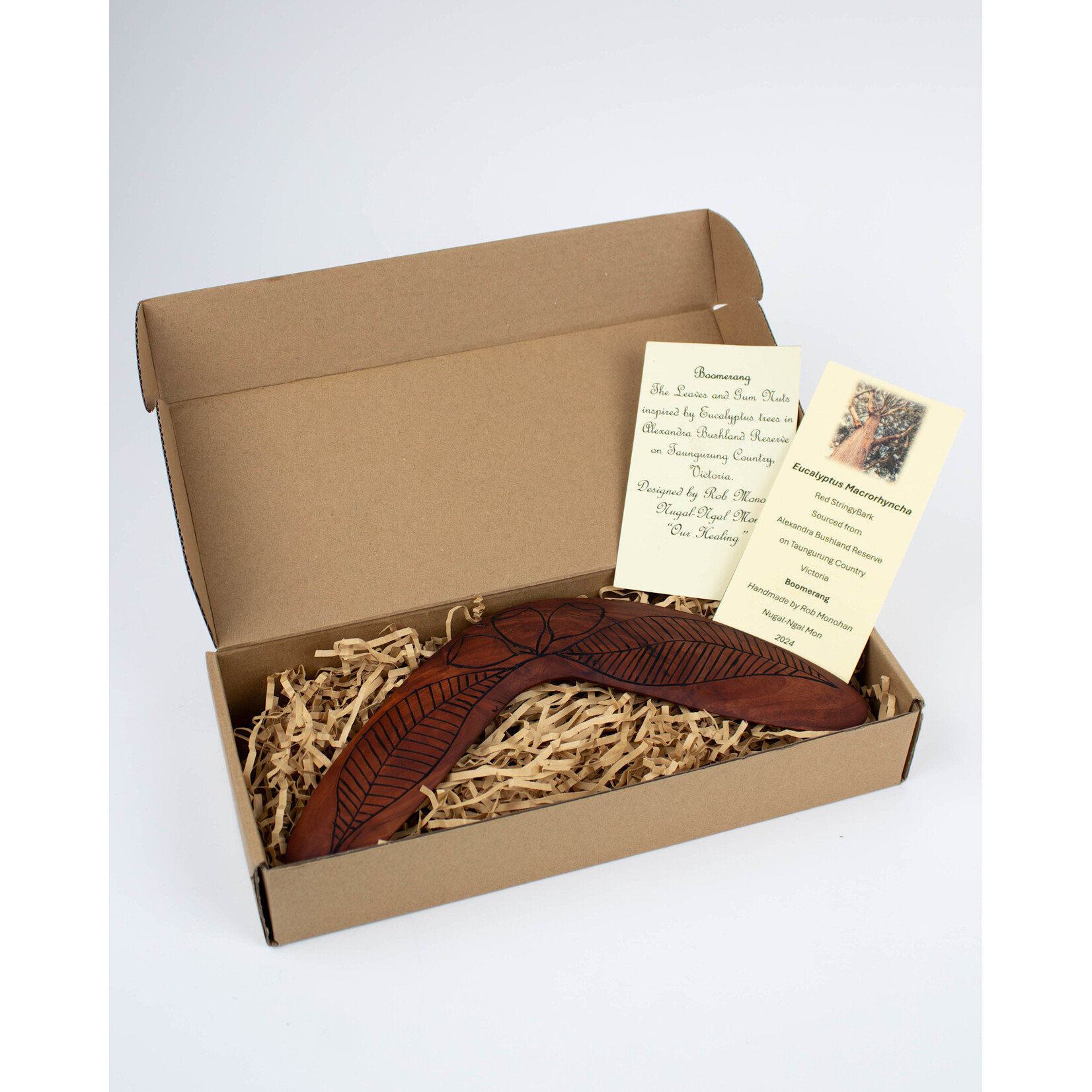 Ngual-Ngal Mon Handmade Boomerang 'Gum Leaves'