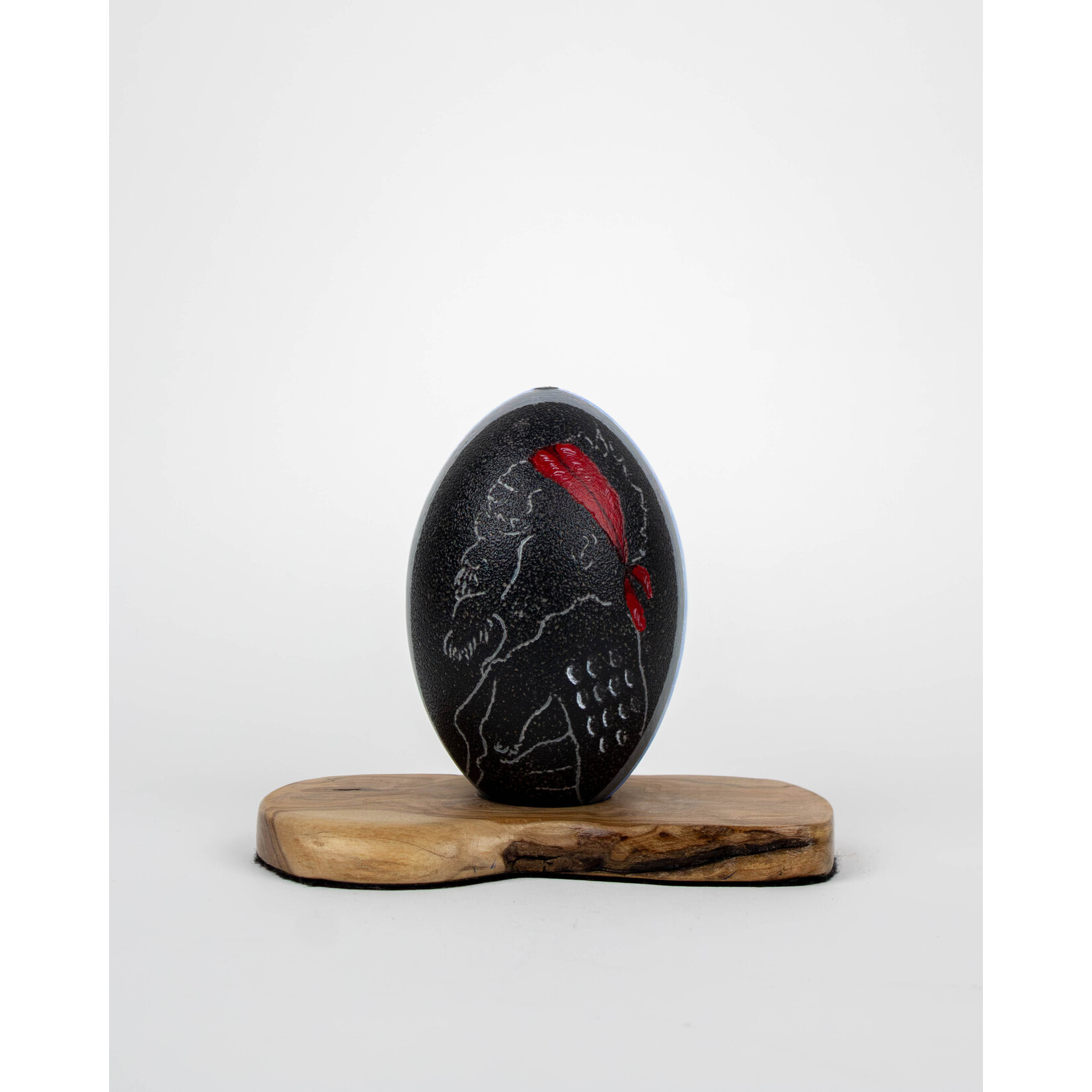 Barbara’s Aboriginal Fine Arts Emu Egg - Figure and Leaves