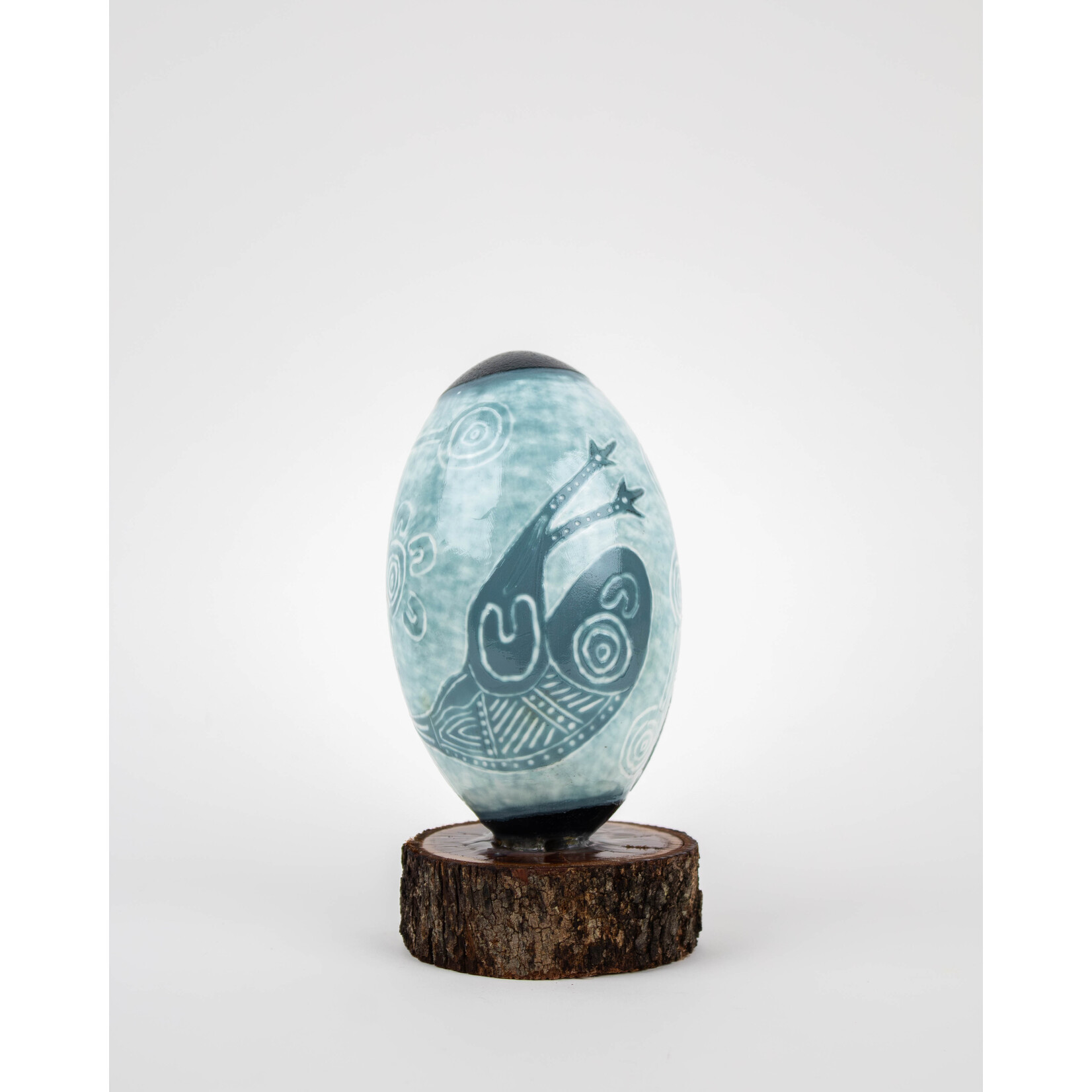Uncle Eric Brown Carved Emu Egg