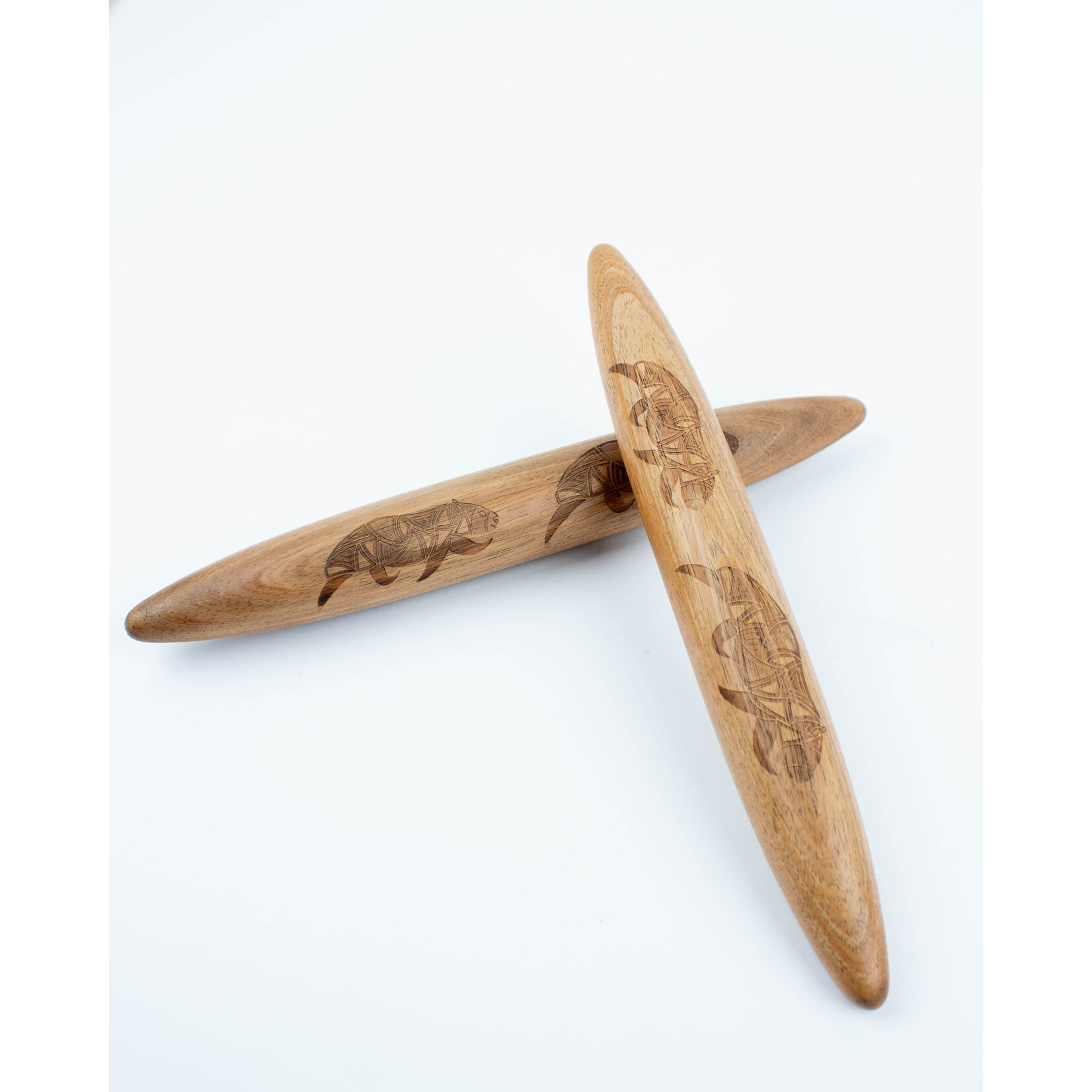 Ngarga Warendj Clapsticks with Gum Leaves
