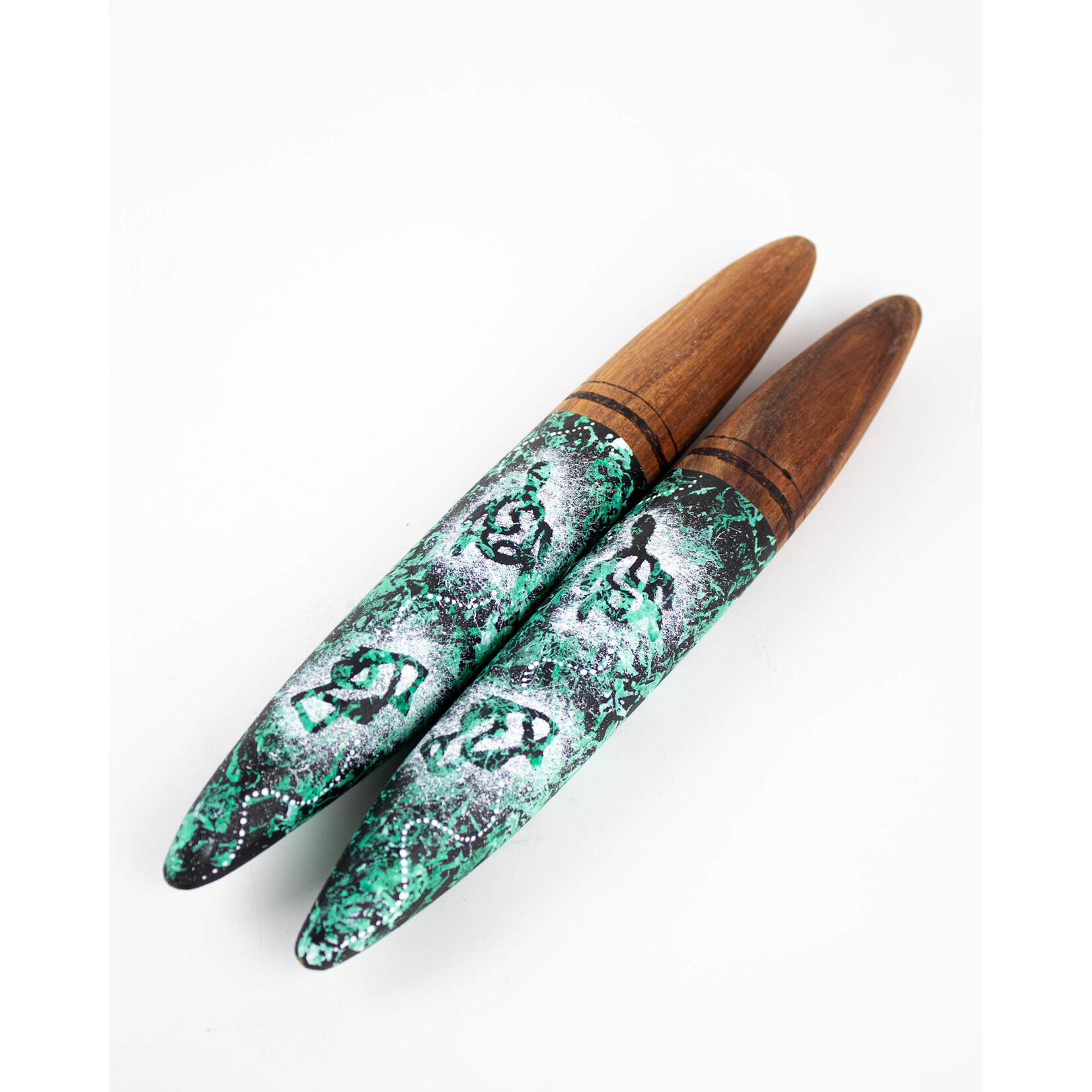 Kevin Williams Large Black Wattle Clapsticks Green