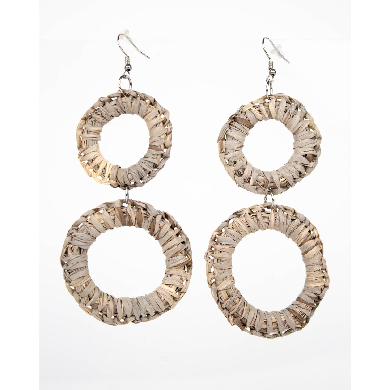 Georgia Boseley 'Double Hoop' Earrings Light Grey