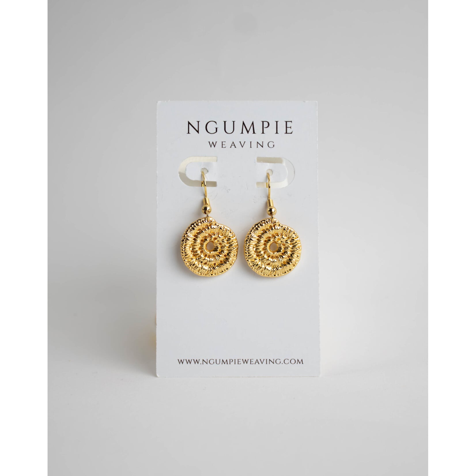 Ngumpie Weaving Copper Weaved Earrings—Gold