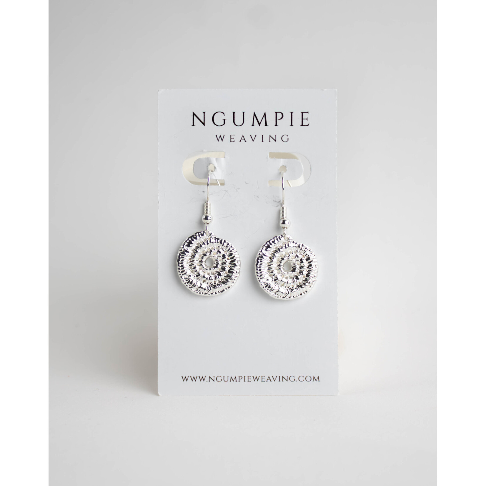 Ngumpie Weaving Copper Weaved Earrings—Silver