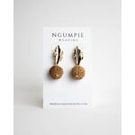 Ngumpie Weaving Quondong Leaf Drop Earrings—Gold