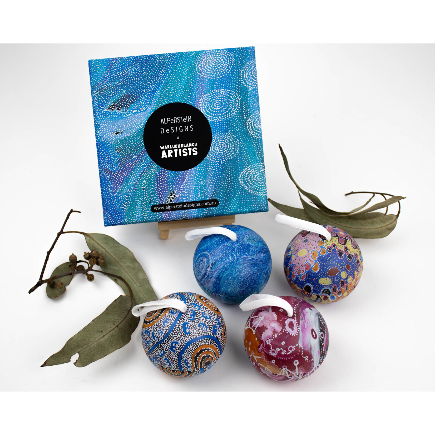 Alperstein Designs 'Warlukurlangu Artist' Tin Bauble Set of 4