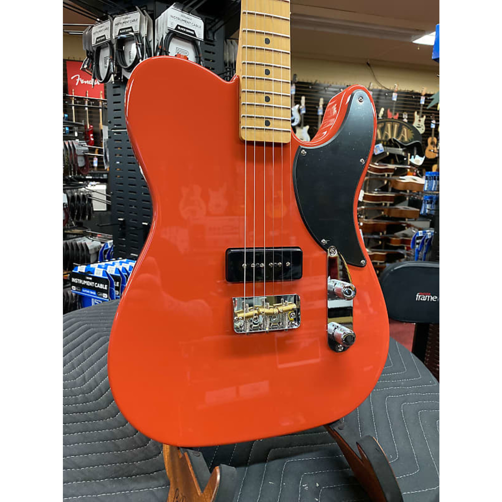 fiesta red telecaster black pickguard