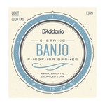 D'Addario D'Addario EJ69 5-String Banjo, Phosphor Bronze, Light, 9-20