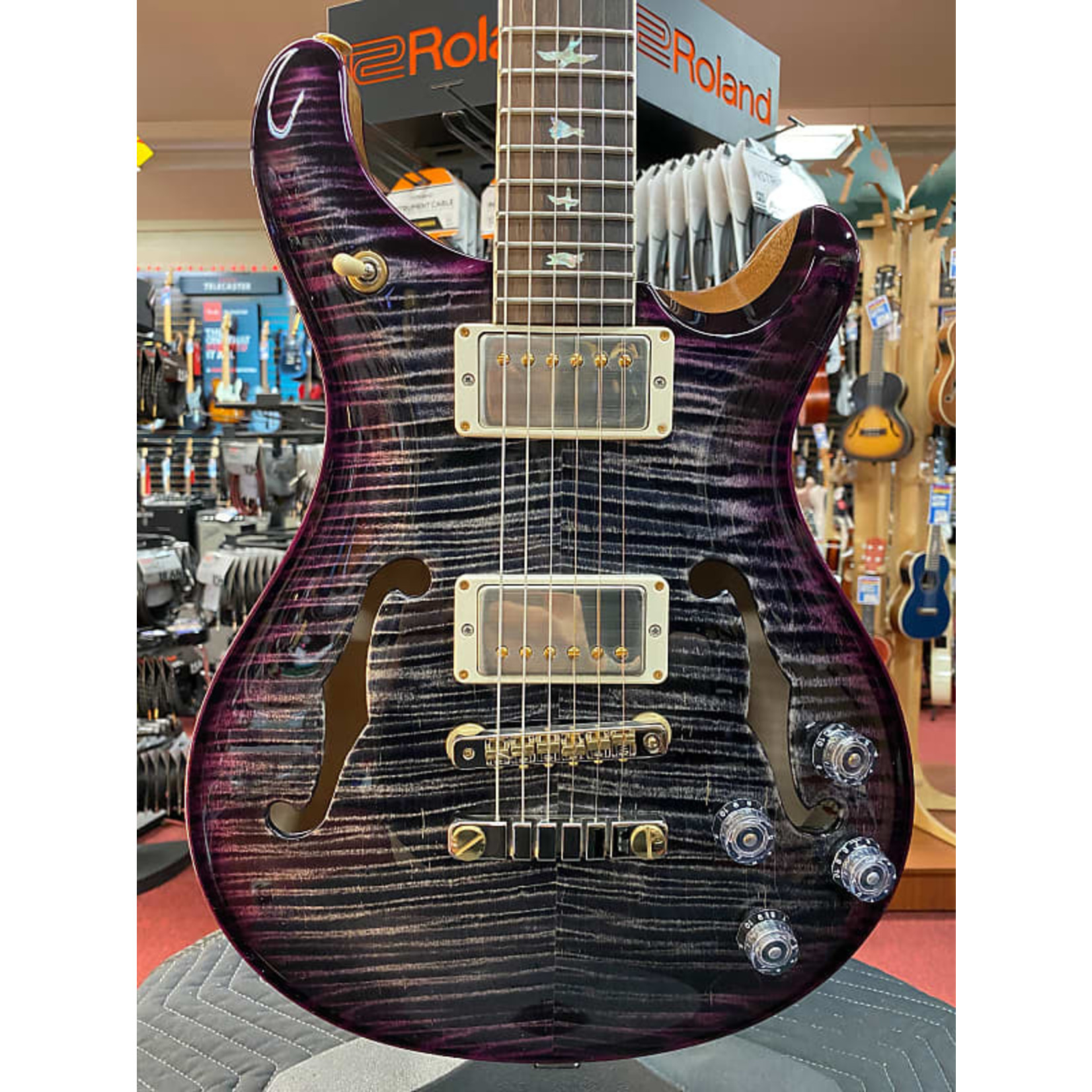 Paul Reed Smith Paul Reed Smith McCarty 594 Hollowbody II - Charcoal Violet Wrap - Brazilian FB, 10 Top