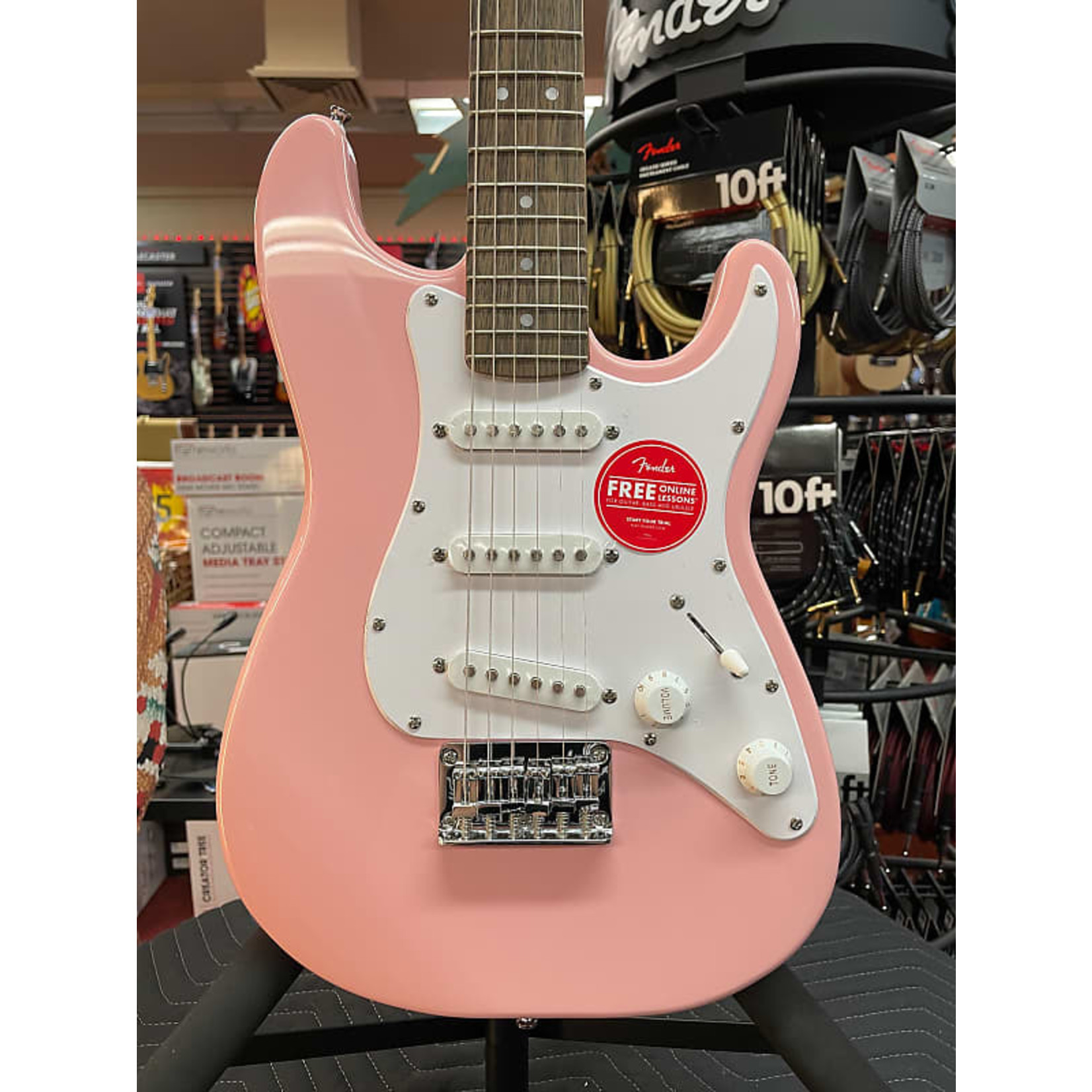 Squier ON SALE-Squier Mini Stratocaster Shell Pink